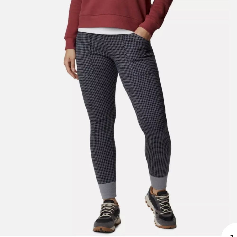 COLUMBIA Sunday Summit Houndstooth Technical Hiking Legging Omni Wick Tech Pant